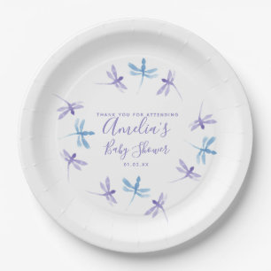 Libellen Handgeschilderde Baby Shower Papieren Bordje