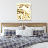libellen met bladeren en vruchten canvas afdruk (Insitu (Slaapkamer))