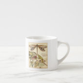 libellen met bladeren en vruchten espresso kop (Rechts)