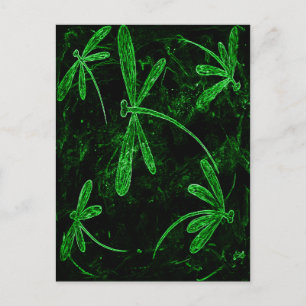 Libellen Neon Groen Briefkaart