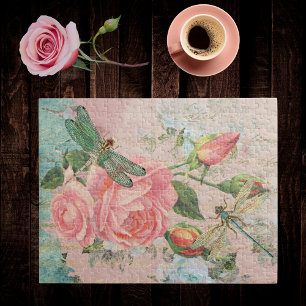 Libellen Rozen en gouden handschrift Ephemera Legpuzzel