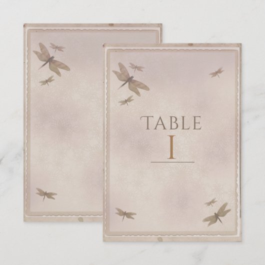 Libellen Vintage Libel Chic Tafelnummer (Voorkant / Achterkant)