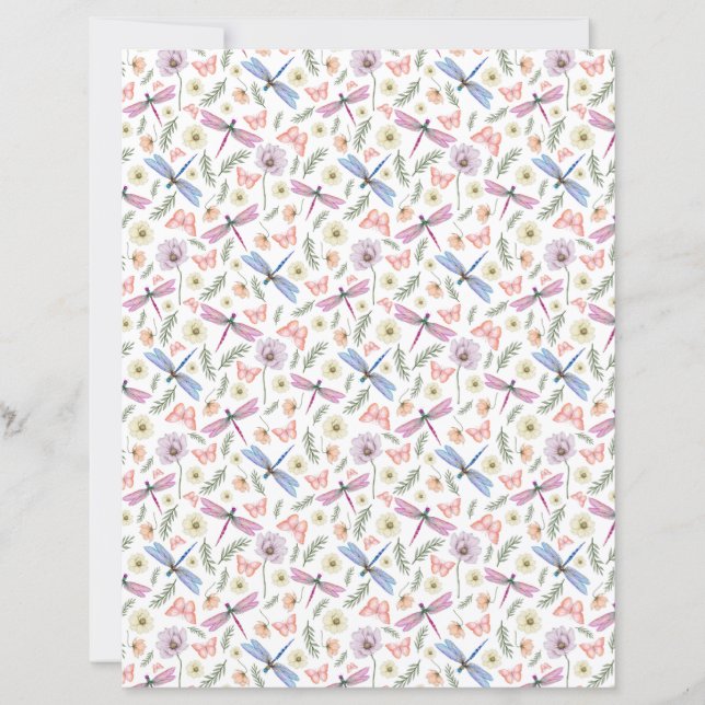 Libellen & Vlinders Scrapbook Papier (Voorkant)