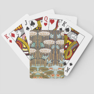 Libellen Waterlelies Moeras Art Nouveau Pokerkaarten