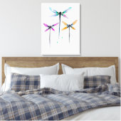  libellen waterverf rustige canvas afdruk (Insitu (Slaapkamer))