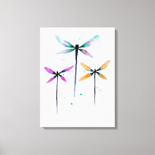  libellen waterverf rustige canvas afdruk