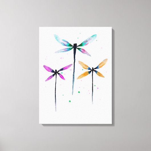 libellen waterverf rustige canvas afdruk (Voorkant)