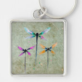 libellen waterverf rustige sleutelhanger (Voorkant)