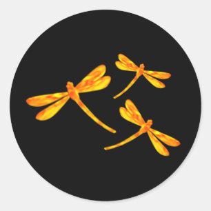 Libellenstickers - Vuur Ronde Sticker