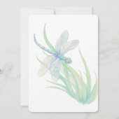 Libellule Aquarelle Bleu Vert Save the Date (Dos)