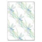 Libellule Aquarelle Bleue Verte Carte de Table Mar (Dos)