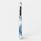 Libellule bleue et fleurs coque iPhone (Dos/Gauche)