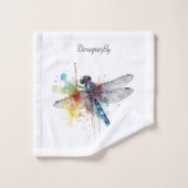 libellule colorée personnalisable (Gant de toilette)