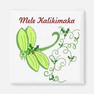 Libellule de houx, aimant de Mele Kalikimaka