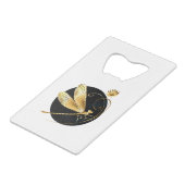 libellule d'or en cercle noir (Devant Angle)