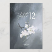 Libellule Floral Sweet 16 Bleu Numéro de Table ID1 (Devant)