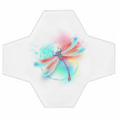 Libellule rouge sur fond aquarelle (Plat)