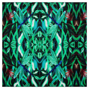 Libellule Tissu Aqua