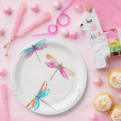 Libellules 2 assiettes en papier (Fête)