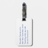 libellules bleues - étiquette à bagages (Dos Vertical)