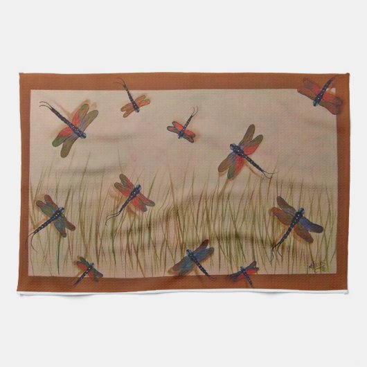 libellules "dansant serviette dans marais" (Horizontal)