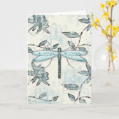 libellules et profil floral | Cartes de voeux (Fleur jaune)