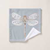 Libellules grises bleues bronze blanc (Gant de toilette)