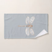 Libellules grises bleues bronze blanc (Serviette à main)