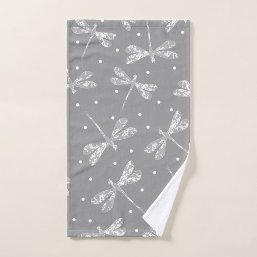 libellules grises modernes  (Serviette à main)