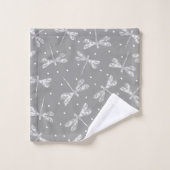 libellules grises modernes  (Gant de toilette)