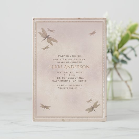 Libellules Invitation élégante Libellule Vintage (Debout devant)