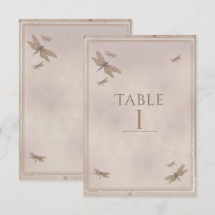 Libellules Numéro de table chic vintage libellule