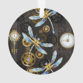 Libellules Steampunk sur fond brun rayé (dos)