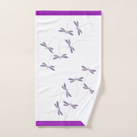 libellules violettes (Serviette à main)