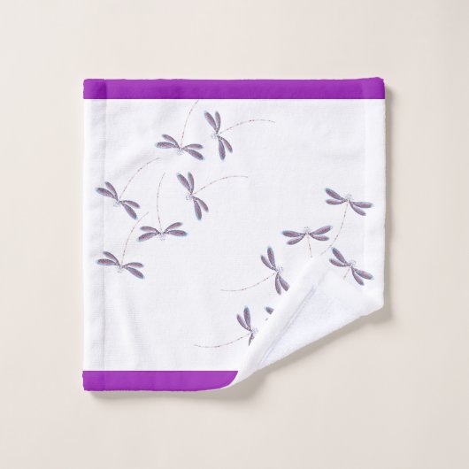 libellules violettes (Gant de toilette)
