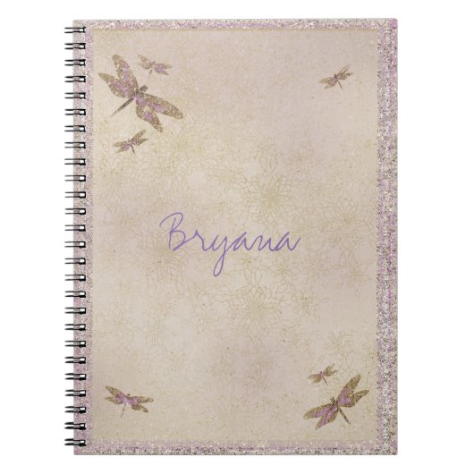 Libellules violettes et dorées Journal libellule p (Devant)