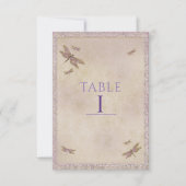 Libellules violettes et dorées Numéro de table lib (Devant)