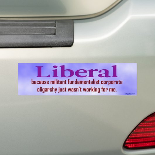 Liberaal... Bumpersticker (Op auto)