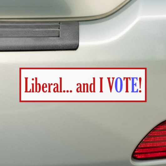 Liberaal... en ik STEM! Bumpersticker (Op auto)