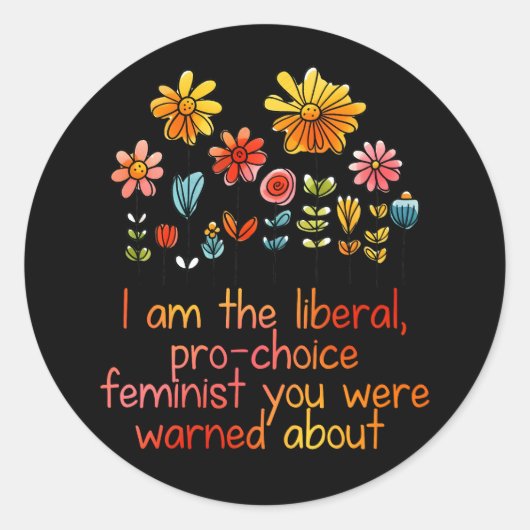Liberaal pro-choice feminist ronde sticker (Voorkant)