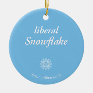 "Liberal Snowflake" Round Keramisch Ornament