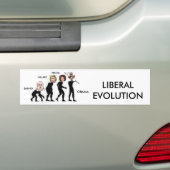 liberale evolutie bumpersticker (Op auto)