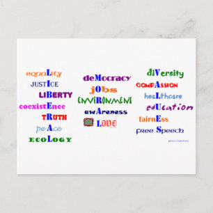 Liberale morele waarden briefkaart