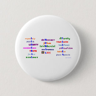 Liberale morele waarden ronde button 5,7 cm