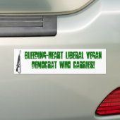 liberale vegandemocraat met bloeding en hart bumpersticker (Op auto)