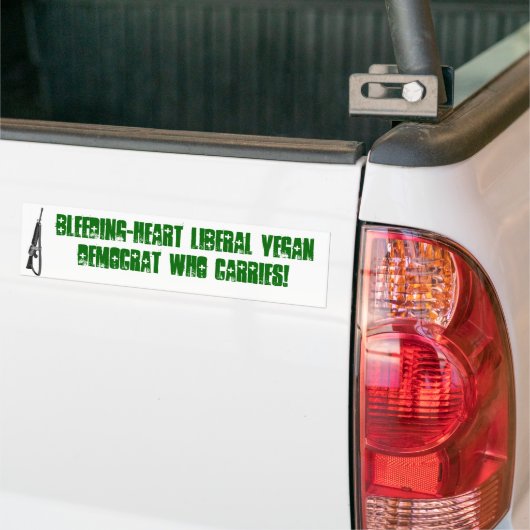 liberale vegandemocraat met bloeding en hart bumpersticker (Op Truck)