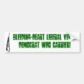 liberale vegandemocraat met bloeding en hart bumpersticker (Voorkant)