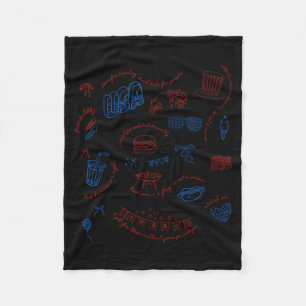 Liberale Vierde Juli Doodle Geheime Subtiele Fleece Deken