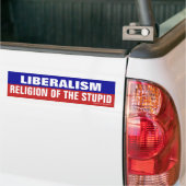 Liberalisme is de religie van de domme bumpersticker (Op Truck)