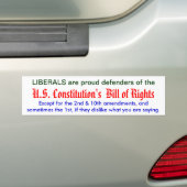 Liberal's Bill of Rights hypocrisy Bumpersticker (Op auto)